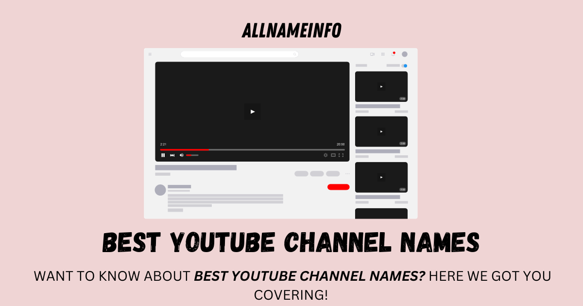 BEST youtube channel names